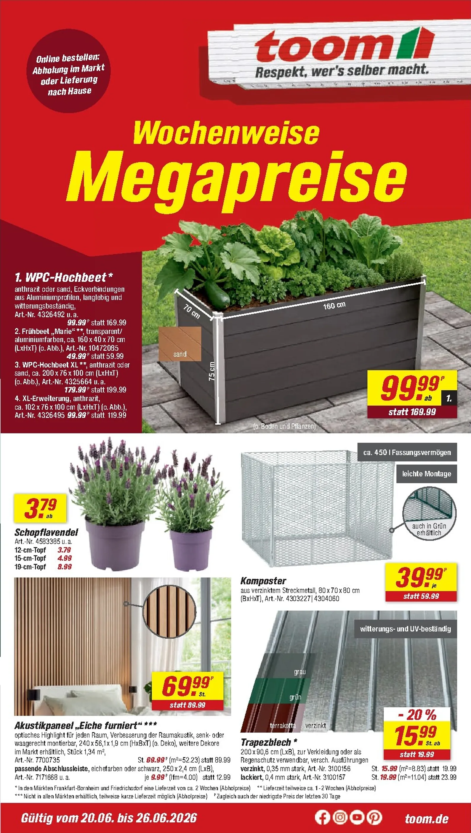Toom Baumarkt Prospekt ab 13.06 & ab 20.06.2026 nächste woche - Bild 1 ab 20.05.2026