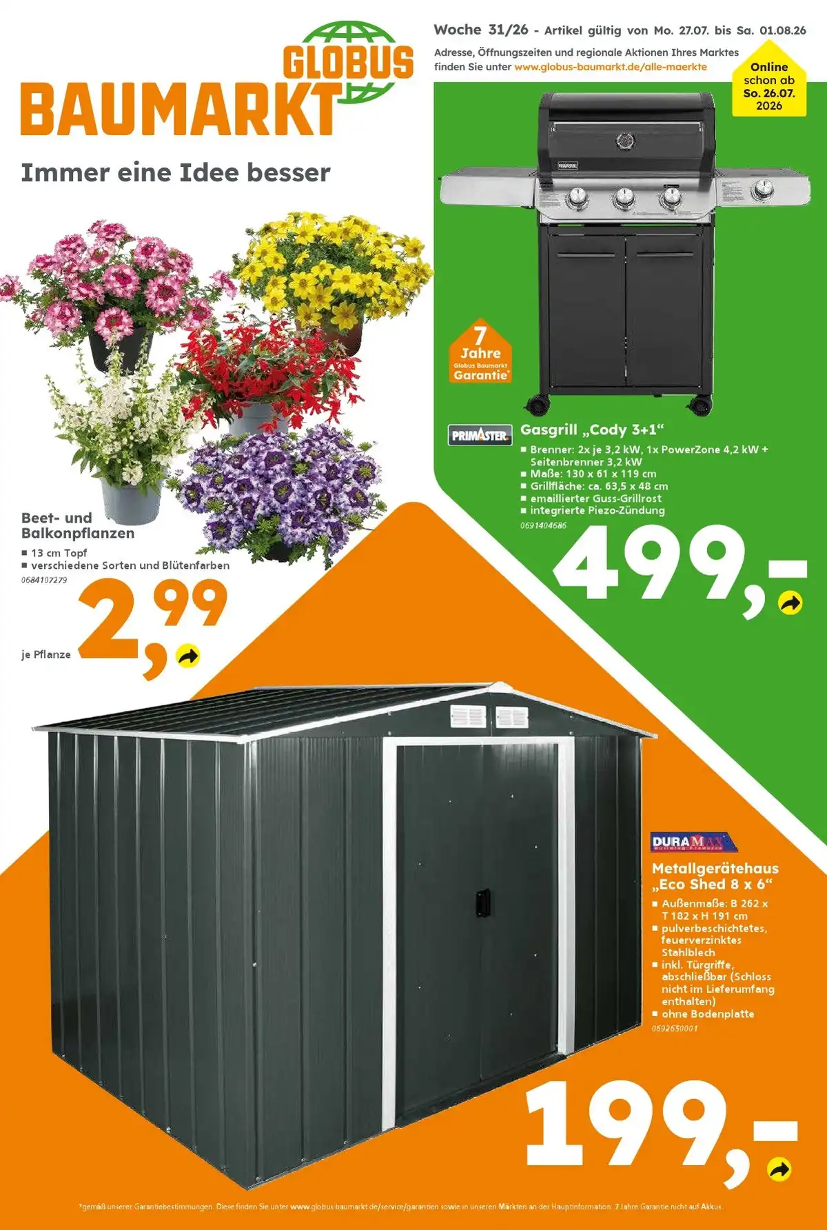 Globus Baumarkt Prospekt ab 27.07 & ab 03.08.2026 nächste woche - Bild 1 ab 27.07.2026