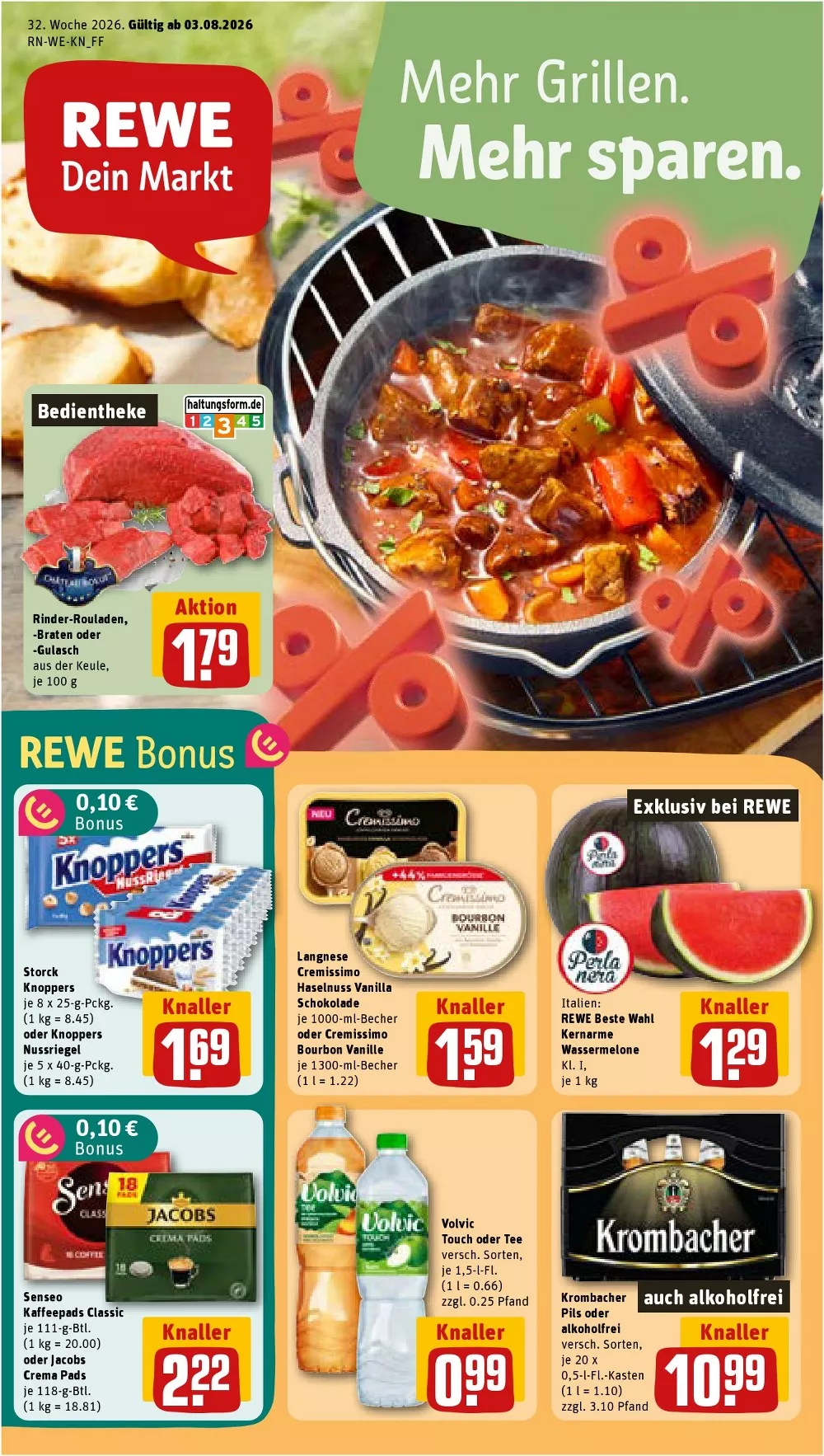 Rewe Prospekt ab 27.07.2026 diese & nächste woche - Bild 1 ab 03.08.2026