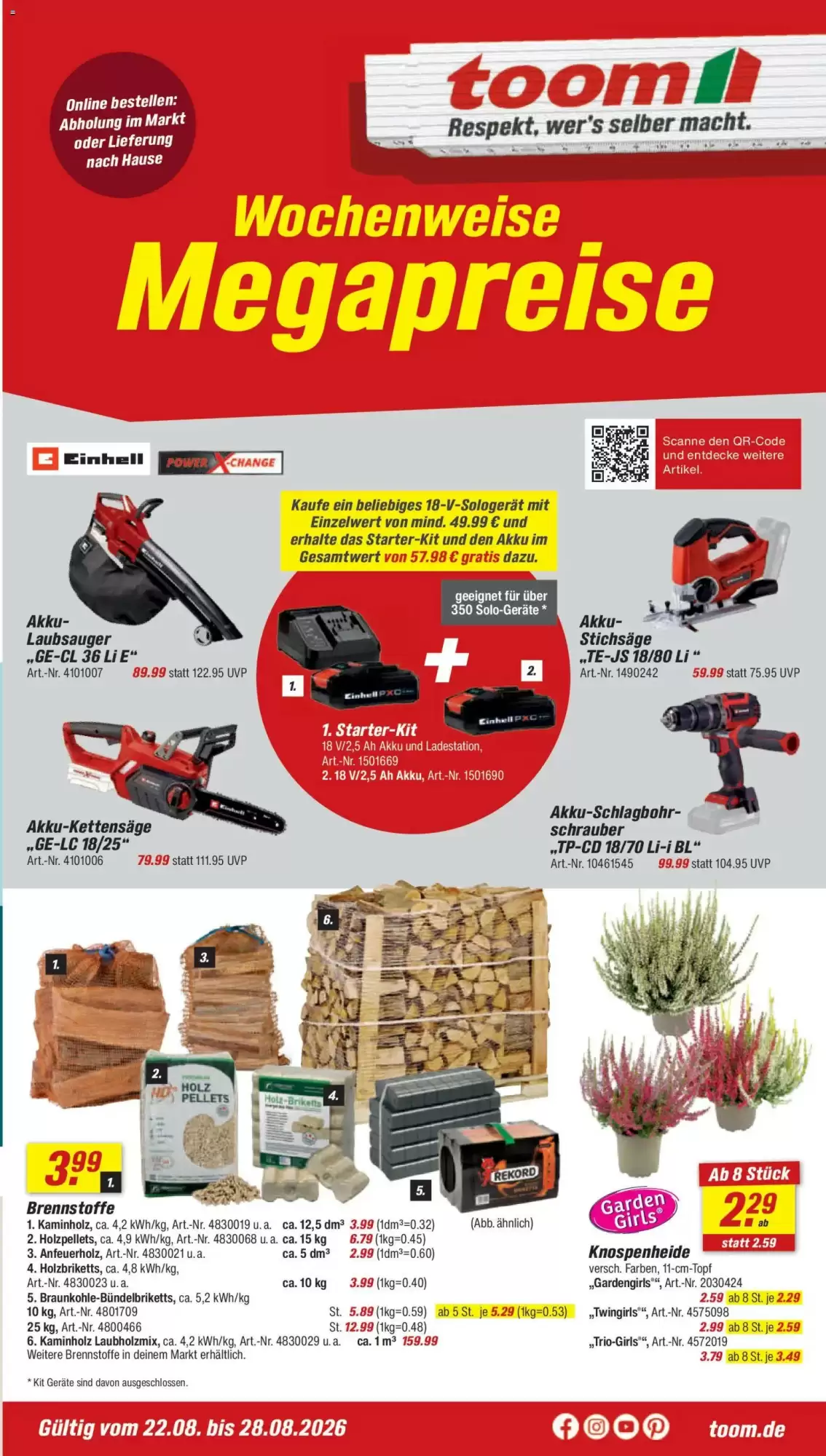 Toom Baumarkt Prospekt ab 22.08.2026 bis 28.08.2026